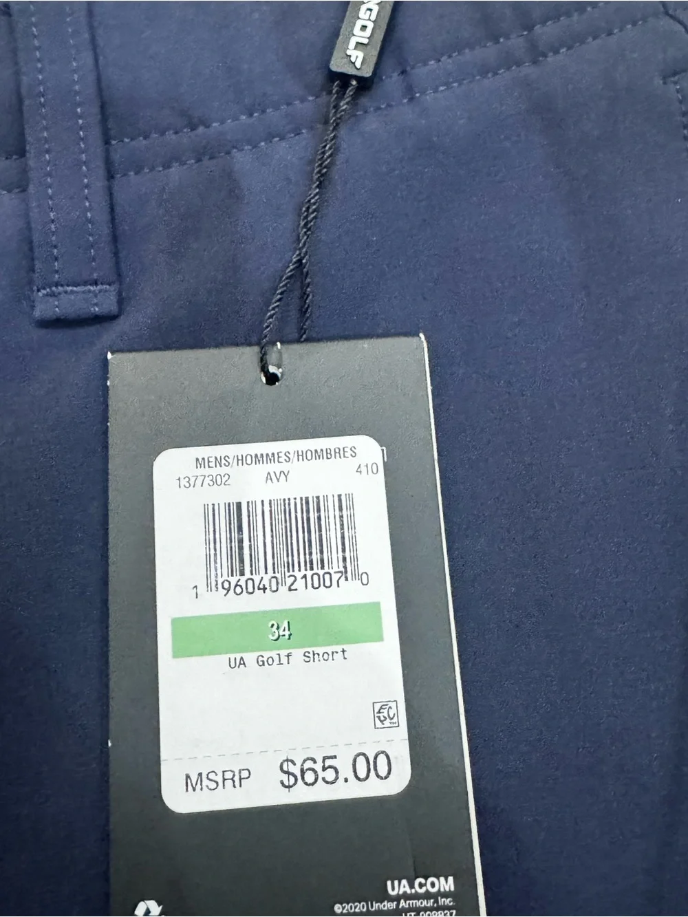 NWT Under Armour UA Golf Performance Shorts Navy Blue Size 34 Stretch $65 MSRP